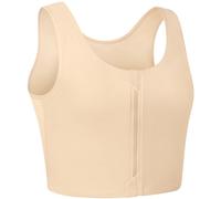 XUJI Chest Binder Transgender FTM Zip Up Breathable Half Binder Bra (K, M)