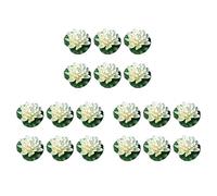 XUJIAN 18Pcs Artificial Floating Foam Lotus Flowers,with Water Lily Pad Ornaments, White,Perfect for Patio Pond Pool