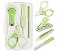 XUJINCN 4 in 1 Baby Manicure Pedicure Kit Includes: Baby Nail Clippers, Baby Nail Scissors, Baby Nail File, Baby Tweezers for Baby, Newborn, Infant