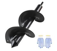 Xujinsongg Earth Auger for Cordless Screwdriver, 10 x 30 cm Earth Auger for Drill with Work Gloves