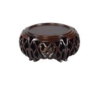 XUJUAN-0227 Bonsai Pedestal Ebony Openwork Carving Base Homen Decoration Pedestal for Vase Tea Sets(XXX-Large)
