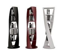 XUJUAN-0227 Bookshelf Lacquered Bookcase, Solid Wood Rotating, Circular Shelving, Modern Simple Special-shaped Decorative Display Stand(Red,L)