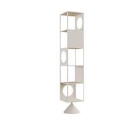 XUJUAN-0227 Bookshelf Living Room Floor Bookshelf, Bookcase Storage Rack, Office Creative Display Cabinet, Simple Iron Art(White,L)