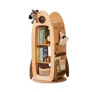 XUJUAN-0227 Bookshelf Solid Wood 360 Degree Rotating Bookshelf, Multi-layer Bookcase Storage Shelf, Floor Picture Book