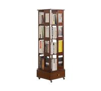 XUJUAN-0227 Bookshelf Solid Wood Rotating Bookshelf, 360 Degree Bookcase, Home Living Room Storage Rack, Simple Floor(S)