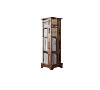 XUJUAN-0227 Bookshelf Solid Wood Rotating Bookshelf, 360-degree Floor Bookcase, Simple Modern Household Storage Shelf(Small)
