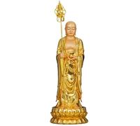 XUJUAN-0227 Buddha Statute Golden Family Buddha Hall Pure Copper Buddha Statue Ornament Standing Statue Living Room Worship(XL)