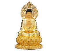 XUJUAN-0227 Buddha Statute Pure Copper Buddha Statue Home Living Room Entrance Feng Shui Decoration Zen Worship Ornaments(Medium)