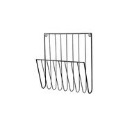 XUJUAN-0227 File Organizer Magazine Rack Wall Mounted File Holder Iron Mail Organizer Newspaper for Letters Folders(Black)