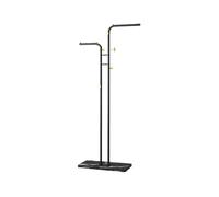 XUJUAN-0227 Floor Standing Coat Rack Freestanding Metal Coat Rack Double-pole Clothes Hat Stand With 5 Hook For Closet, Bedroom, Entryway, Living Room
