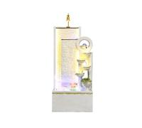 XUJUAN-0227 Garden Courtyard Fountain Flowing Water Ornaments Floor-standing Feng Shui Fountain Decoration Modern Simple Circulating Waterscape Fountain Decoration(White)