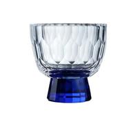 XUJUAN-0227 Glassware Small Clear Glass Tea Cups with Colorful Footed, Diamond Embossed Tasting Cup Shot Glasses, 1.7oz/50ml(Blue)