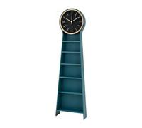 XUJUAN-0227 Grandfather Clock Wood Standing Clock Floor Quartz Silent Freestanding Bookshelf Timepiece