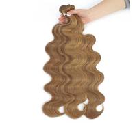 XUJUAN-0227 Human Hair Bundles Body Wave Bundles Brazilian Hair Weaving Soft Natural Synthetic Hair Extensions Colorful Body Wave Thick Hair Hair Extension(HIGHLIGHT BROWN_26INCHES)