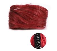 XUJUAN-0227 Human Hair Messy Buns 1/2 PCS Mini Claw Clip in Messy & Cat Ears Short Synthetic Curly Wavy Hair Bun Extensions Wig Accessory Updo Hairpieces for Women Girls Bun Hair Piece(FB001-101 X2)