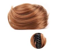 XUJUAN-0227 Human Hair Messy Buns 1/2 PCS Mini Claw Clip in Messy & Cat Ears Short Synthetic Curly Wavy Hair Bun Extensions Wig Accessory Updo Hairpieces for Women Girls Bun Hair Piece(FB001-30 X2)