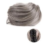 XUJUAN-0227 Human Hair Messy Buns 1/2 PCS Mini Claw Clip in Messy & Cat Ears Short Synthetic Curly Wavy Hair Bun Extensions Wig Accessory Updo Hairpieces for Women Girls Bun Hair Piece(FB001-171 X2)