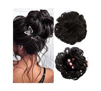 XUJUAN-0227 Human Hair Messy Buns 1PCS Synthetic Messy Hair Bun Hair Piece Hair Extension Thick Wavy Ponytail Chignon Hairpieces for Women Girls Tousled Updo Scrunchie Bun Hair Piece(Black Brown)