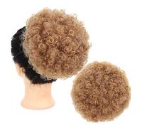 XUJUAN-0227 Human Hair Messy Buns Afro Puff Drawstring Ponytail Synthetic Short Kinky Curly Hair Afro Bun Extension Hairpieces Updo Hair for Black Women Girls Bun Hair Piece(8inch 27 Color)