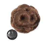 XUJUAN-0227 Human Hair Messy Buns Hair Chignon Pony Tail Bun Artificial Synthetic Tress Claw In Ponytail Hair Extension Women's Hairpiece Ponytails Curly Scrunchy Chignon Bun Hair Piece(NF111-2-30)