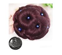 XUJUAN-0227 Human Hair Messy Buns Hair Chignon Pony Tail Bun Artificial Synthetic Tress Claw In Ponytail Hair Extension Women's Hairpiece Ponytails Curly Scrunchy Chignon Bun Hair Piece(ZZ618-2-99-L)