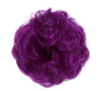 XUJUAN-0227 Human Hair Messy Buns Messy Bun Hair Pieces Extensions, Curly Wave Synthetic Chignon Hairpiece with Rubber Band, Donut Hair Bun Scrunchie for Women Girls Bun Hair Piece(51P)