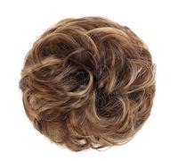 XUJUAN-0227 Human Hair Messy Buns Messy Bun Hair Pieces Extensions, Curly Wave Synthetic Chignon Hairpiece with Rubber Band, Donut Hair Bun Scrunchie for Women Girls Bun Hair Piece(9H19)