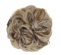 XUJUAN-0227 Human Hair Messy Buns Messy Bun Hair Pieces Extensions, Curly Wave Synthetic Chignon Hairpiece with Rubber Band, Donut Hair Bun Scrunchie for Women Girls Bun Hair Piece(22H10)