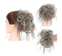 XUJUAN-0227 Human Hair Messy Buns Piece with Elastic Rubber Band Hair Extensions for Women Girls Thick Messy Bun Hairpiece Synthetic Curly Wavy Scrunchies Ponytail Hair Bun Hair Piece(Q17 6AH613)
