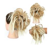 XUJUAN-0227 Human Hair Messy Buns Piece with Elastic Rubber Band Hair Extensions for Women Girls Thick Messy Bun Hairpiece Synthetic Curly Wavy Scrunchies Ponytail Hair Bun Hair Piece(Q17 22H613)