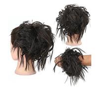 XUJUAN-0227 Human Hair Messy Buns Piece with Elastic Rubber Band Hair Extensions for Women Girls Thick Messy Bun Hairpiece Synthetic Curly Wavy Scrunchies Ponytail Hair Bun Hair Piece(Q17 4)
