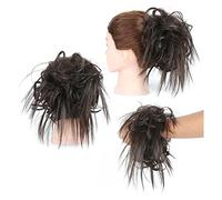 XUJUAN-0227 Human Hair Messy Buns Piece with Elastic Rubber Band Hair Extensions for Women Girls Thick Messy Bun Hairpiece Synthetic Curly Wavy Scrunchies Ponytail Hair Bun Hair Piece(Q17 4A)