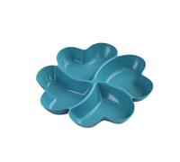 XUJUAN-0227 Salad Bowl Heart Shaped Plates Storage Box Dried Fruit Snack Plates Divided Candy Dessert Plate Container(Blue)
