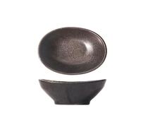 XUJUAN-0227 Salad Bowl Oval Ceramic Sauce Dish Spice Vinegar Sugar Seasoning Condiments Dipping Bowls(Black)