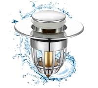 Xujuika Bathroom Pop Up Wash Basin Plug | Type Sink Strainer | Pop Up Sink Plugs With Drain Strainer | Drain Stoppers For Bath, Wash Basin, Drain Holes (34mm-40mm)
