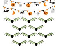 Xujuika Bats Wall Decor | Luminous Bat Porch Decor - Halloween Gothic Wall Decoration for Bedroom Haunted House Porch Home Yard Classroom Bathroom Front Door