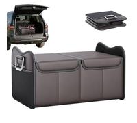 Xujuika Car Boot Organiser Storage, Car Organizer Trunk Storage Box With Lid, Foldable Large Storages Box Vehicle Accessories For Organization Sedan Truck Driver Men Women Travel Road Trip Must Haves