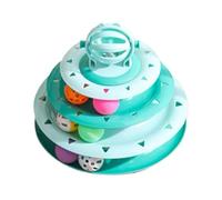 Xujuika Interactive Cat Toy Turntable | Pet Cat Turntable Ball 4-Tier Tower,Fun Puzzle Kitten Toy Indoor Outdoor Mental Physical Exercise for Living Room, Bedroom