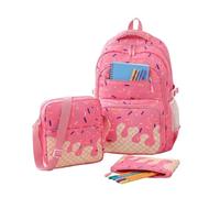 Xujuika Kawaii Backpack Set Ice Cream Aesthetic Compartment Bookbag