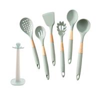 Xujuika Silicone Kitchen Utensils | 7-Piece Heat-Resistant,Kitchen Spoons Soup Ladle Spatula Set - for Nonstick Cookware Pots Pans Baking Mixing Home Restaurant Camping