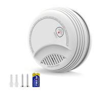 XUK Smoke Alarms for Home 1 Pack, Battery-Powered Photoelectric Fire Alarm with Replaceable 9V Battery, Test & Silence Button, Fire Detector Smoke Detector with LED Indicator (1 Pack)