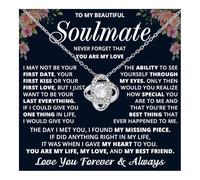 Xukaenus To My Beautiful Soulmate Necklace, Soulmate Necklace For Her, Soulmate Necklace For Wife, Jewelry Birthday Christmas For Girlfriend Message Card, Soulmate Necklace For Women, Stainless Steel