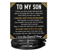 Xukaenus To My Son Bracelet From Mom, Love You Forever Son Gift From Dad, Sentimental Mens Bracelet With Message Card For Sons, Christmas Graduation Wedding Birthday Gift For Him From Parents, One