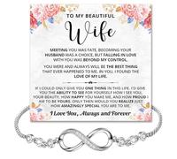 Xukaenus To My Wife Bracelet From Husband, Romantic Infinity Bracelet Gift For Wifes, Inspirational Christmas Birthday Gifts For Your Wife, Star Heart Bracelets With Heartfelt Message Card & Gift Box