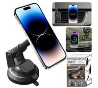 XUKEY Car Phone Holder, N52 Magnets Suction Windscreen Dashboard 4.3-7.5" Magnetic Phone Car Mount, Universal iPhone Car Holder Compatible with iphone 16 15 14 13 12 11