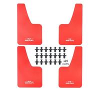 XUKEY Universal Mud Flaps, Front and Rear Deluxe Molded Red Splash Guards, PP+TPO Plastic, 4-Pack Set with Screw Fixings, for Car, Pickup, SUV, Van, Truck(R.S MUD Flaps Logo)