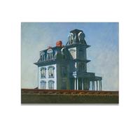 xukgmsg Houses Beside The Railway Canvas Prints Edward Hopper'S Painting Reproductions Wall Art For Modern Home Decor 85x70cm