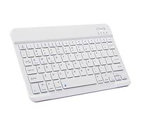 Xukinroy Ultra-Slim Bluetooth Keyboard Portable Mini Wireless Keyboard Rechargeable for Apple iPad iPhone Samsung Tablet Phone Smartphone iOS Android Windows (10 inch White)