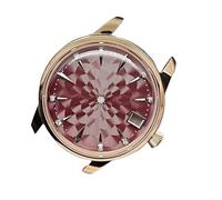 XUKKJI 33MM Rose Gold Watch Case with Dial Set Women's Case for NH35 for NH36 Movement Bubble Crystal Watch Accessories, 687-8 Rose Set, One Size