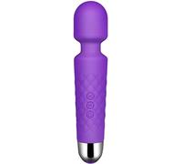 XUKO Wand Massager, 8 Powerful Speeds and 20 Vibration Modes, Relieve Fatigue, USB Rechargeable, Cordless, Waterproof, Electric, Quiet (Purple)